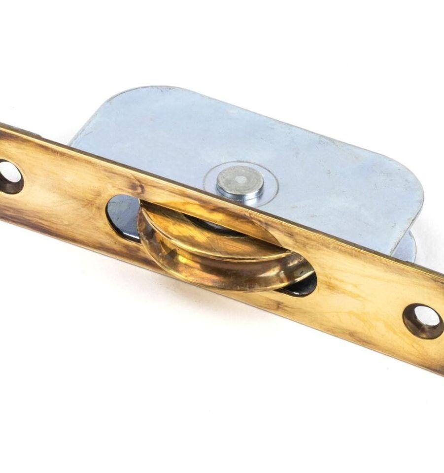 From The Anvil Aged Brass Square Ended Sash Pulley 75kg