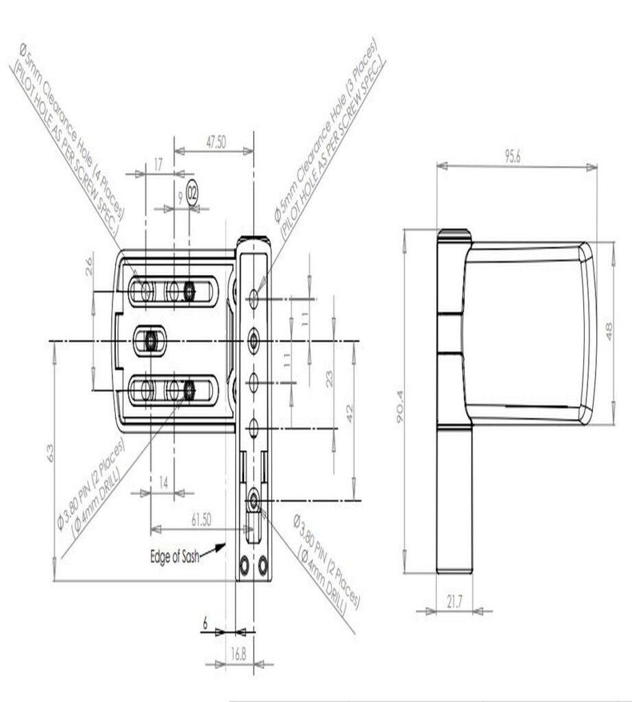 Trojan 07852001WH White 16mm Patriot Plus Door Hinge Sealco Scotland