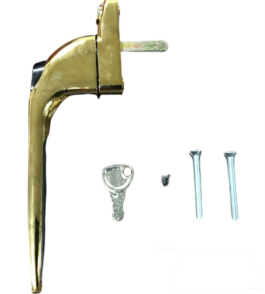 Trojan Hardware Sparta Inline Locking Espag 15mm Polished Gold Window Handle