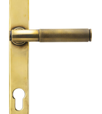 From The Anvil Aged Brass Brompton Slimline Lever Espag. Lock Set