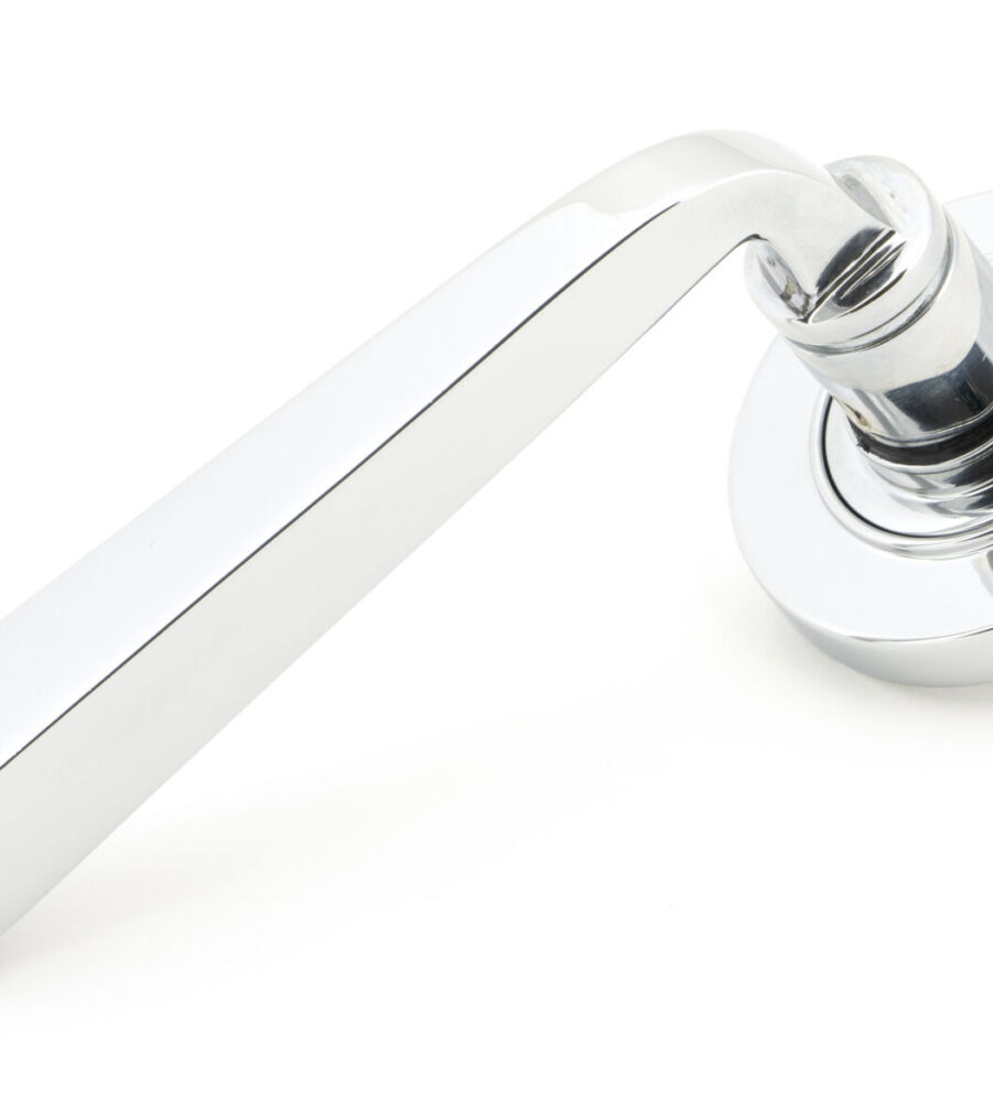 From The Anvil Polished Chrome Avon Round Lever on Rose Set (Plain)