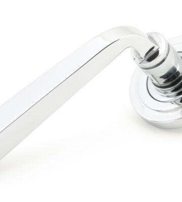 From The Anvil Polished Chrome Avon Round Lever on Rose Set (Art Deco)