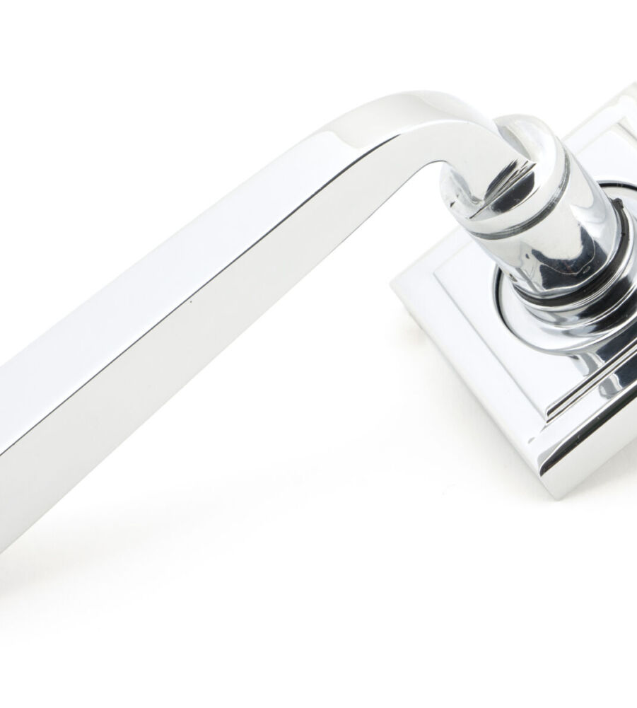 From The Anvil Polished Chrome Avon Round Lever on Rose Set (Square)