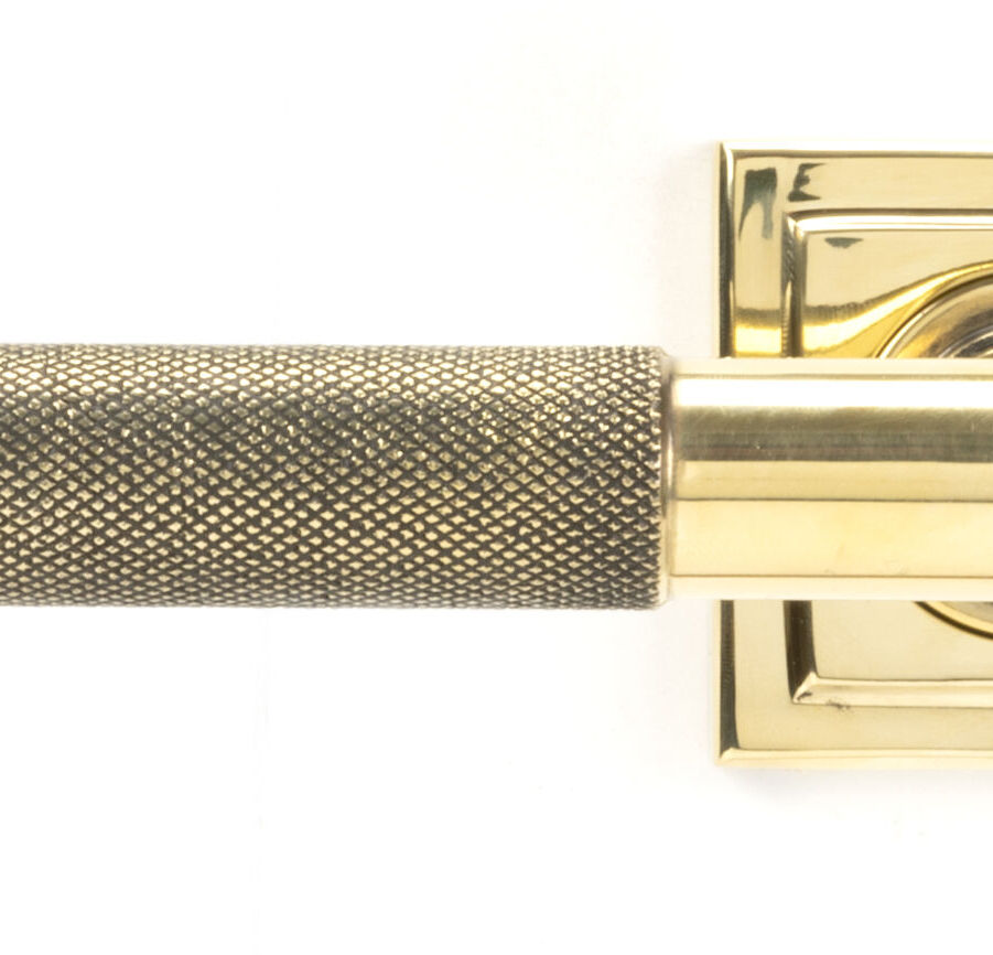 From The Anvil Aged Brass Brompton Lever on Rose Set (Square) - Image 2