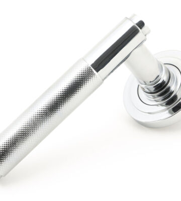 From The Anvil Polished Chrome Brompton Lever on Rose Set (Art Deco)
