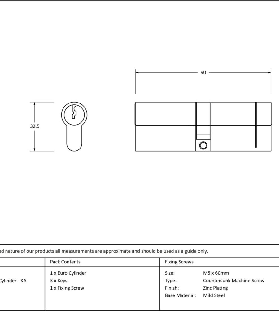 From The Anvil Polished Bronze 45/45 5pin Euro Cylinder KA - Image 4
