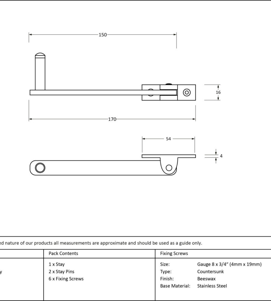 From The Anvil Beeswax 6" Roller Arm Stay - Image 3