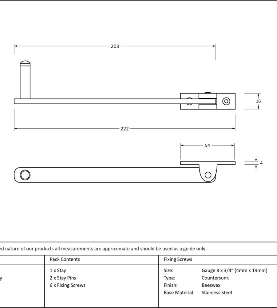 From The Anvil Beeswax 8" Roller Arm Stay - Image 3