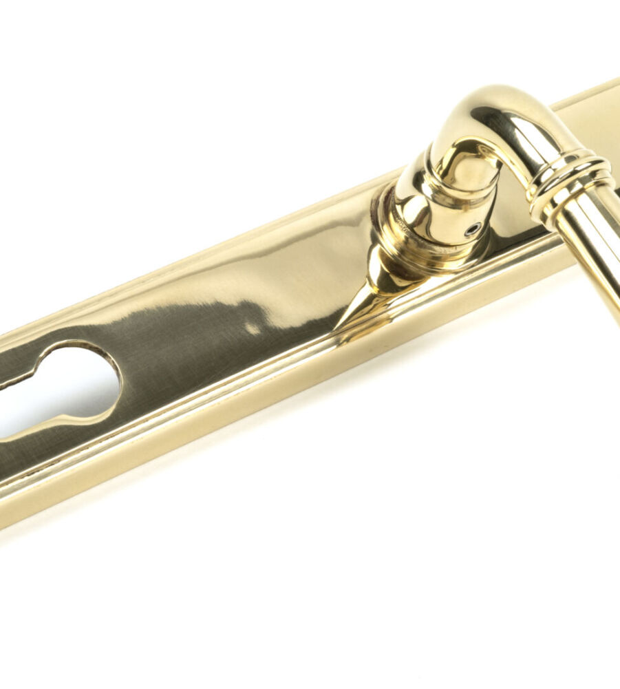 From The Anvil Polished Brass Newbury Slimline Lever Espag. Lock Set - Image 3