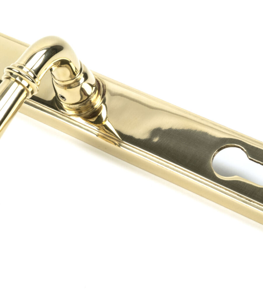 From The Anvil Polished Brass Newbury Slimline Lever Espag. Lock Set - Image 4