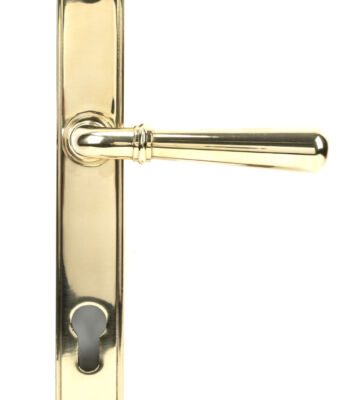 From The Anvil Polished Brass Newbury Slimline Lever Espag. Lock Set