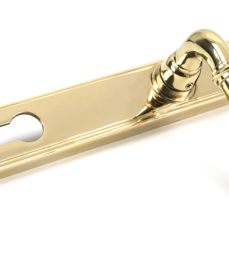 From The Anvil Polished Brass Reeded Slimline Lever Espag. Lock Set - Image 3