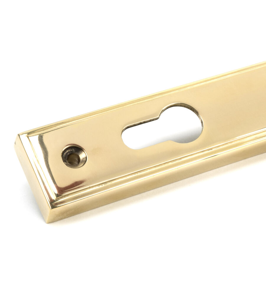 From The Anvil Polished Brass Reeded Slimline Lever Espag. Lock Set - Image 6