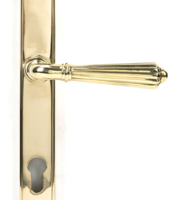 From The Anvil Polished Brass Hinton Slimline Lever Espag. Lock Set