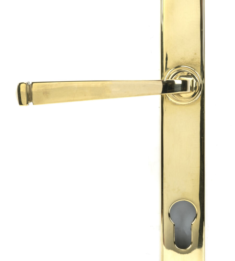 From The Anvil Polished Brass Avon Slimline Lever Espag. Lock Set - Image 2