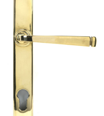 From The Anvil Polished Brass Avon Slimline Lever Espag. Lock Set