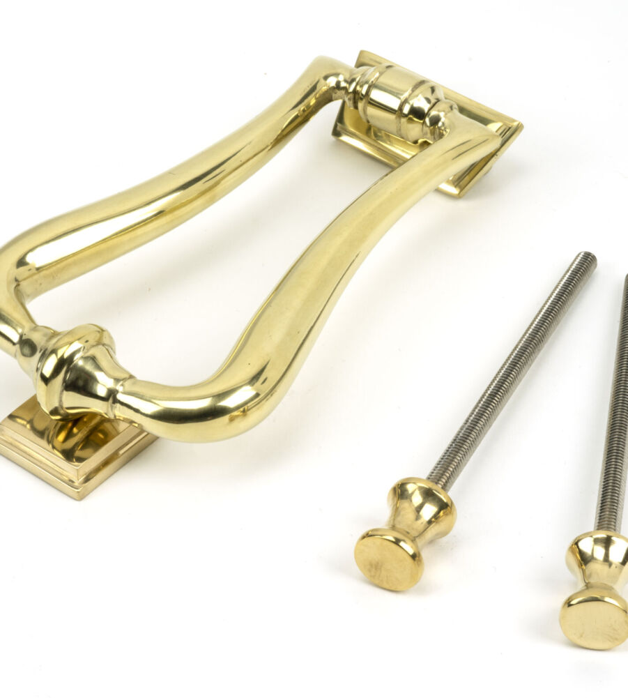 From The Anvil Polished Brass Slimline Art Deco Door Knocker - Image 2
