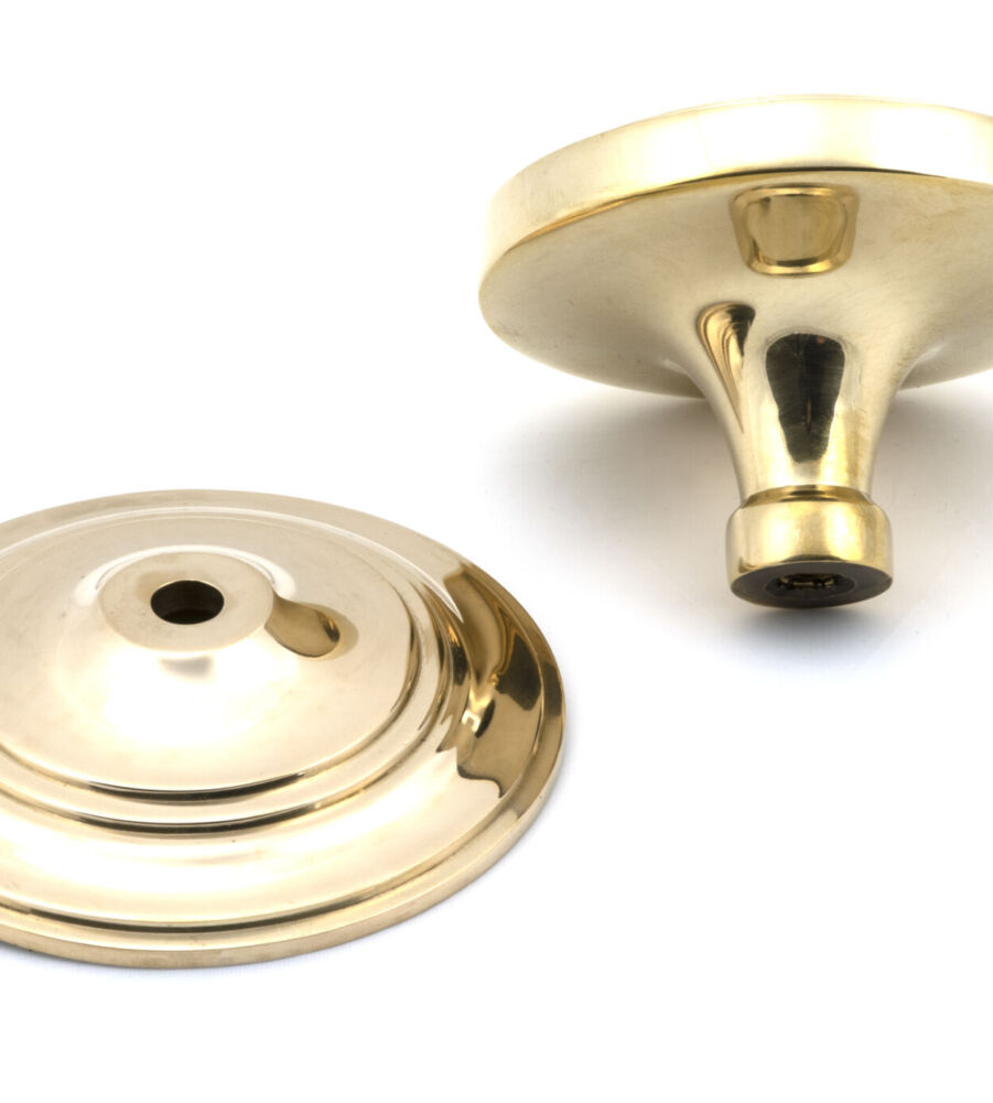 From The Anvil Polished Brass Art Deco Centre Door Knob - Image 3