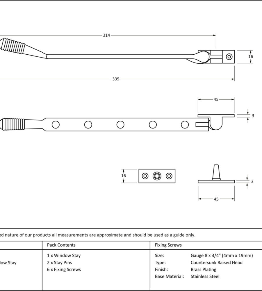 From The Anvil Polished Brass 12" Reeded Stay - Image 4