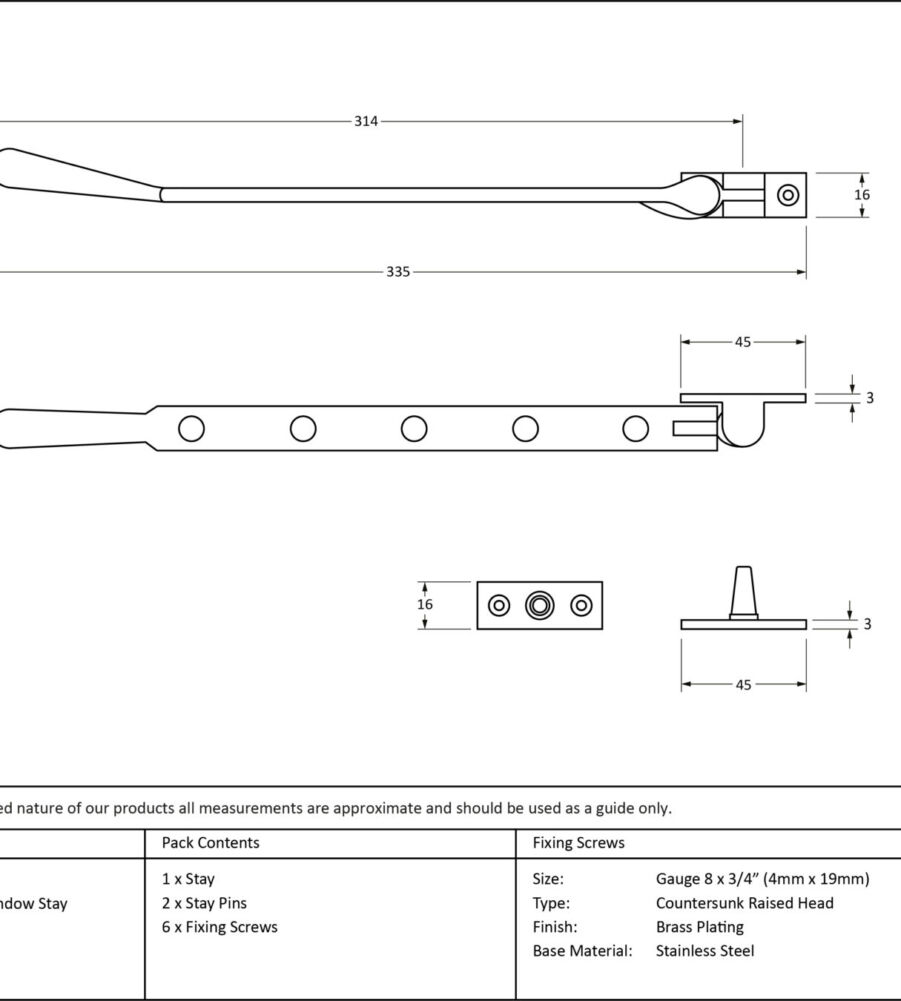 From The Anvil Polished Brass 12" Newbury Stay - Image 4