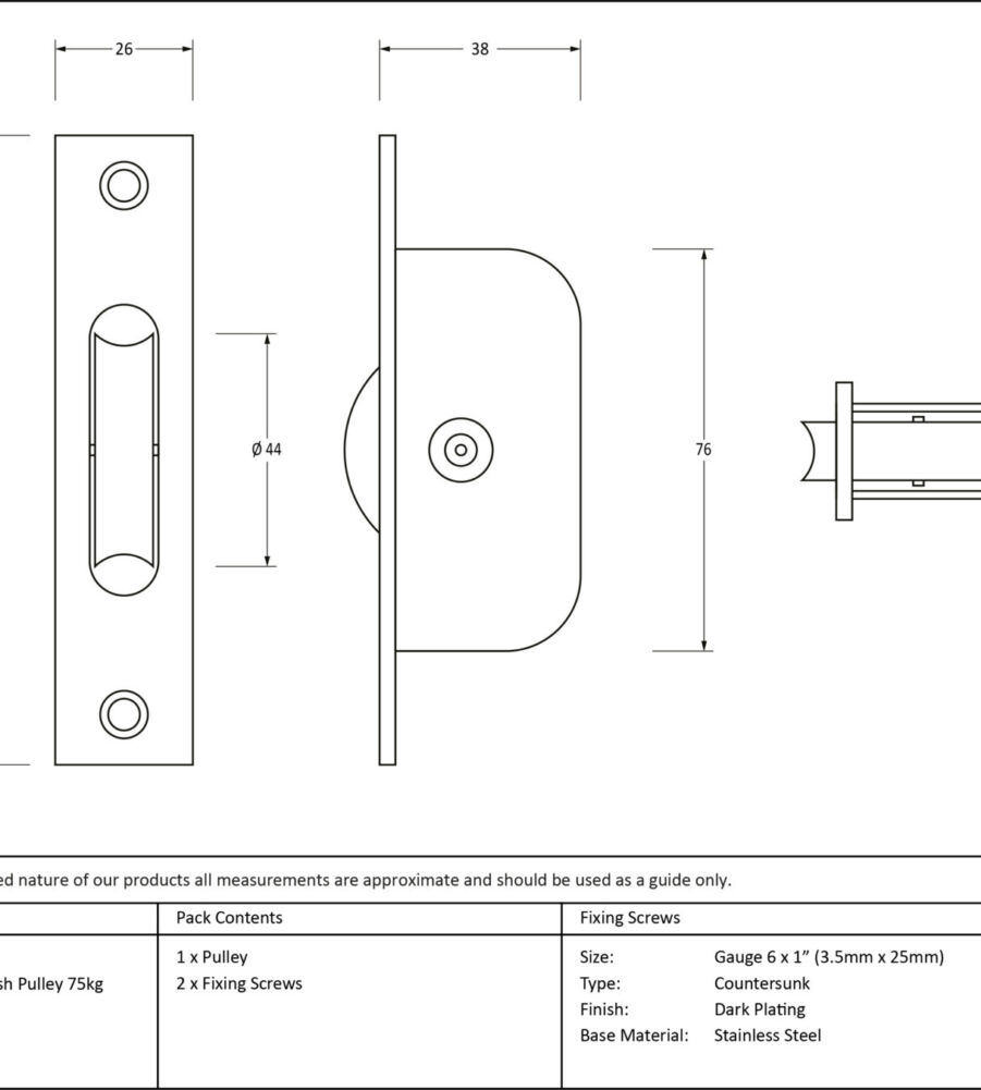 From The Anvil Polished Bronze Square Ended Sash Pulley 75kg - Image 3
