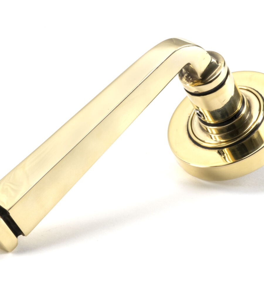 From The Anvil Aged Brass Avon Round Lever on Rose Set (Plain) - Unsprung
