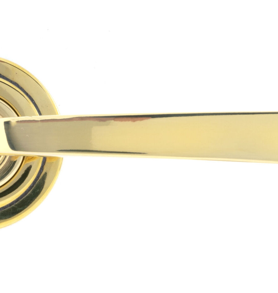 From The Anvil Aged Brass Avon Round Lever on Rose Set (Art Deco) - Unsprung - Image 2
