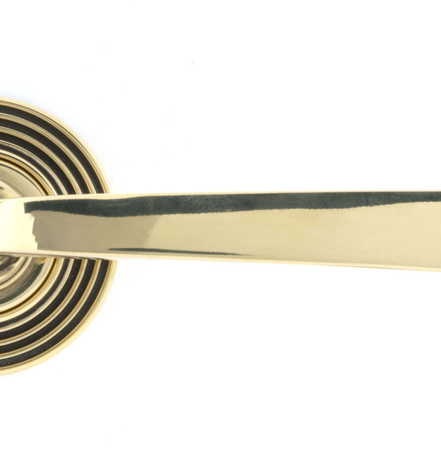 From The Anvil Aged Brass Avon Round Lever on Rose Set (Beehive) - Unsprung - Image 2