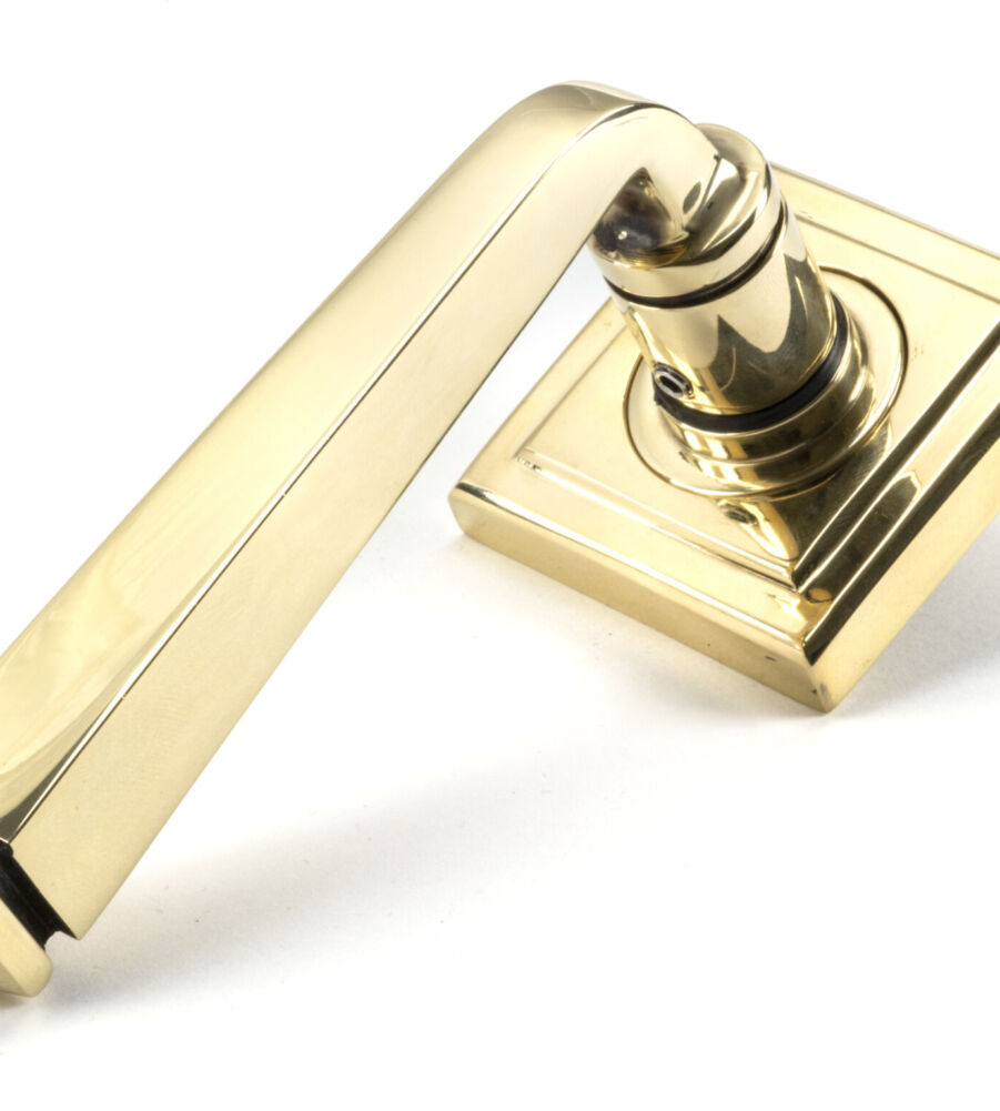 From The Anvil Aged Brass Avon Round Lever on Rose Set (Square) - Unsprung