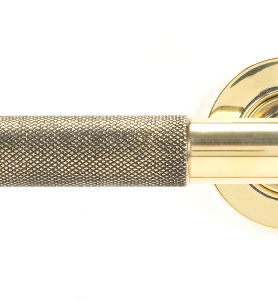 From The Anvil Aged Brass Brompton Lever on Rose Set (Plain) - Unsprung - Image 2