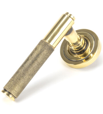 From The Anvil Aged Brass Brompton Lever on Rose Set (Art Deco) – Unsprung