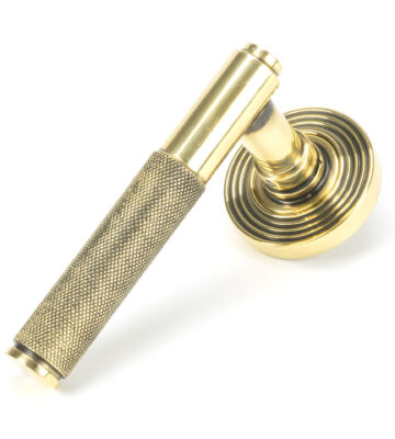 From The Anvil Aged Brass Brompton Lever on Rose Set (Beehive) – Unsprung