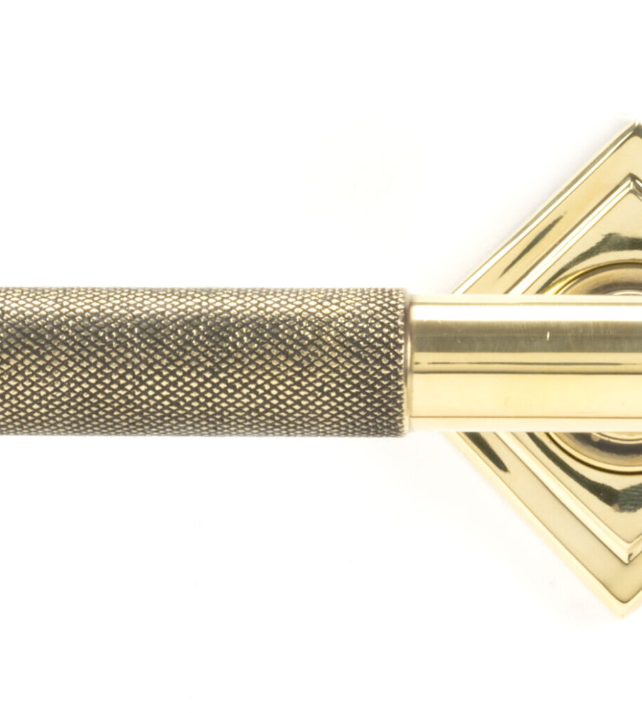 From The Anvil Aged Brass Brompton Lever on Rose Set (Square) - Unsprung - Image 3