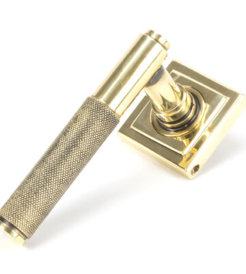 From The Anvil Aged Brass Brompton Lever on Rose Set (Square) – Unsprung