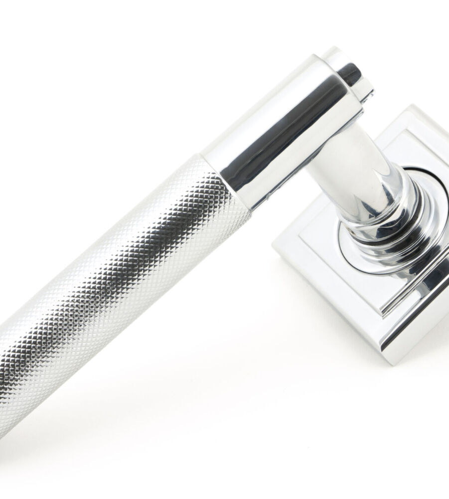 From The Anvil Polished Chrome Brompton Lever on Rose Set (Square) - Unsprung