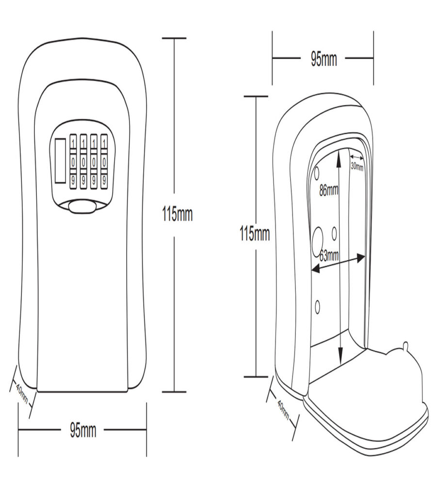XTRADE Combination Key Safe - Grey - Image 4