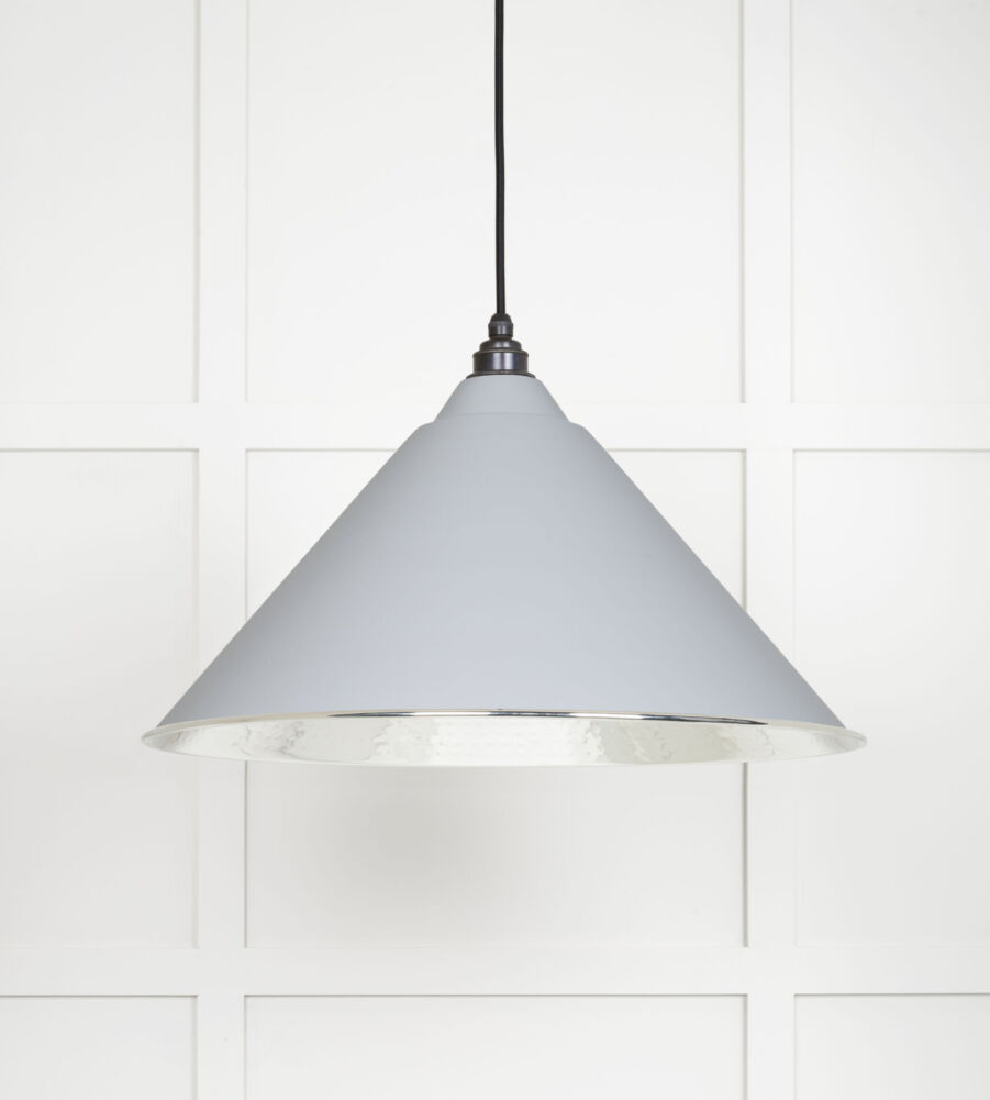 From The Anvil Hammered Nickel Hockley Pendant in Birch