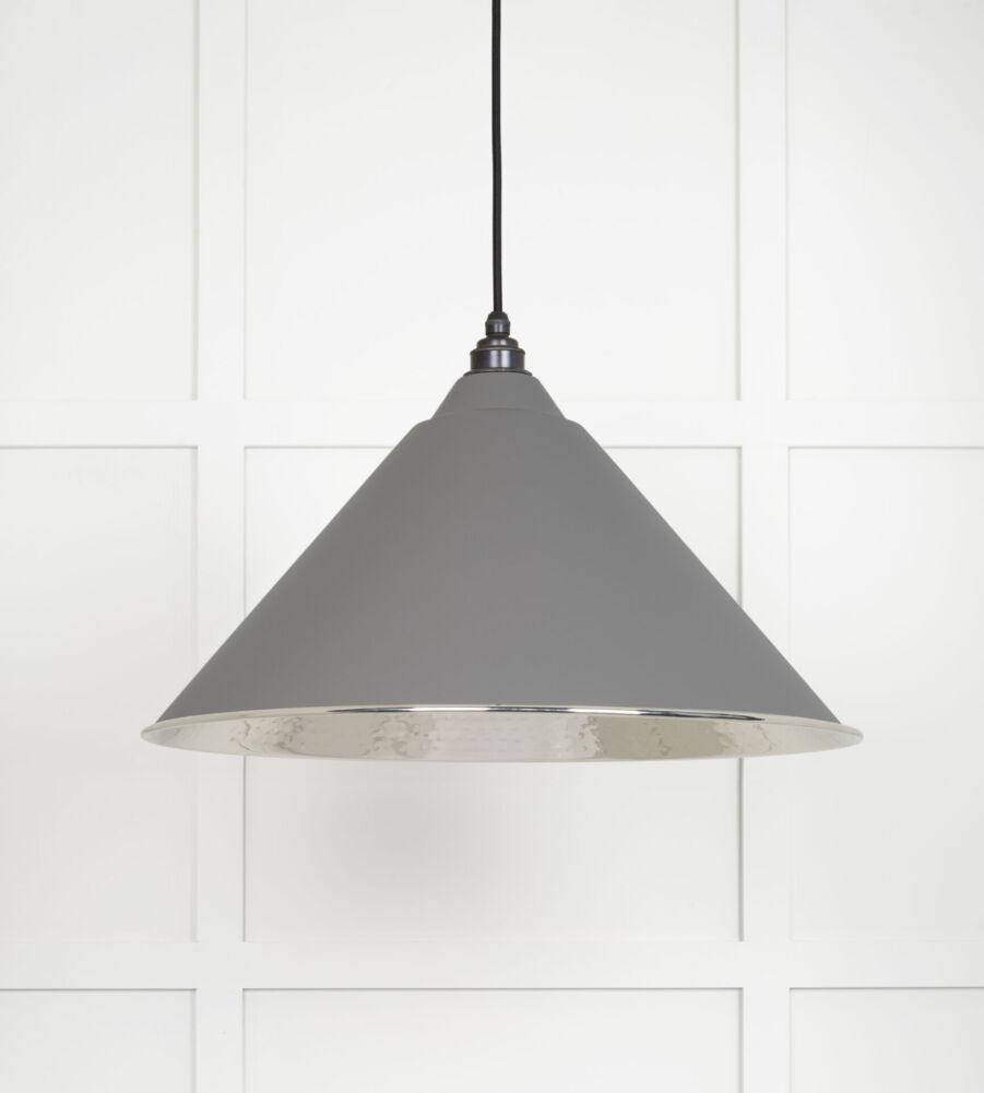 From The Anvil Hammered Nickel Hockley Pendant in Bluff - Image 3