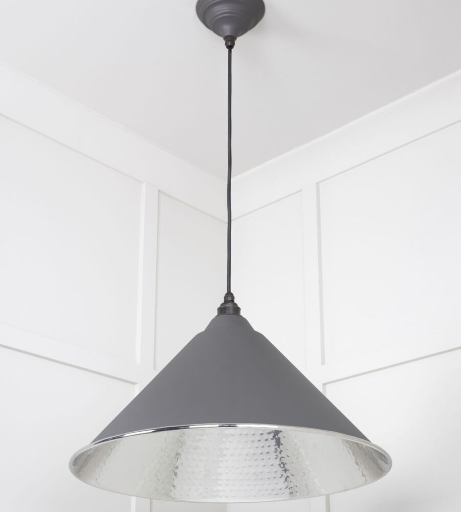 From The Anvil Hammered Nickel Hockley Pendant in Bluff - Image 4