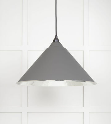 From The Anvil Hammered Nickel Hockley Pendant In Bluff