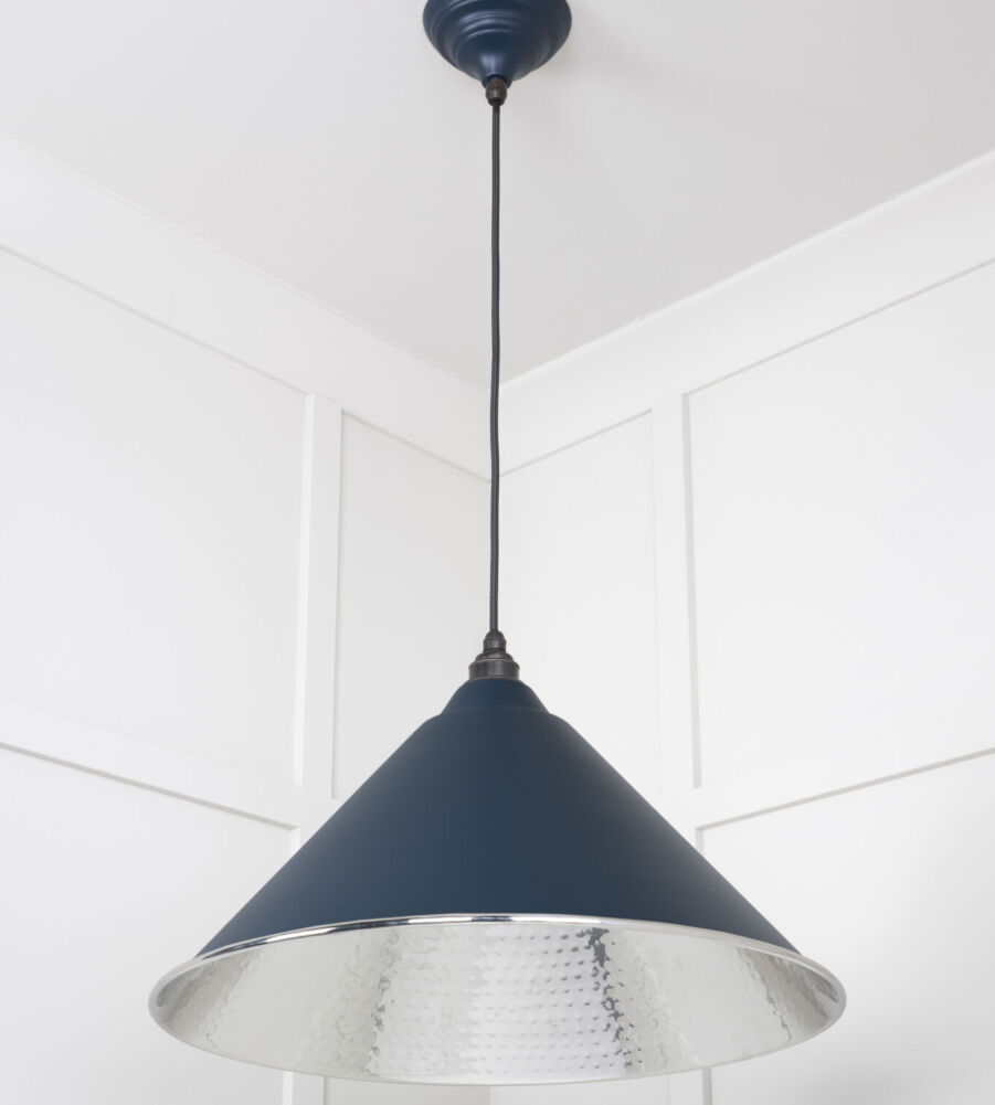 From The Anvil Hammered Nickel Hockley Pendant in Dusk - Image 4