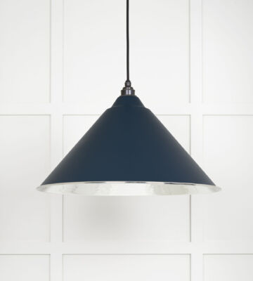 From The Anvil Hammered Nickel Hockley Pendant In Dusk