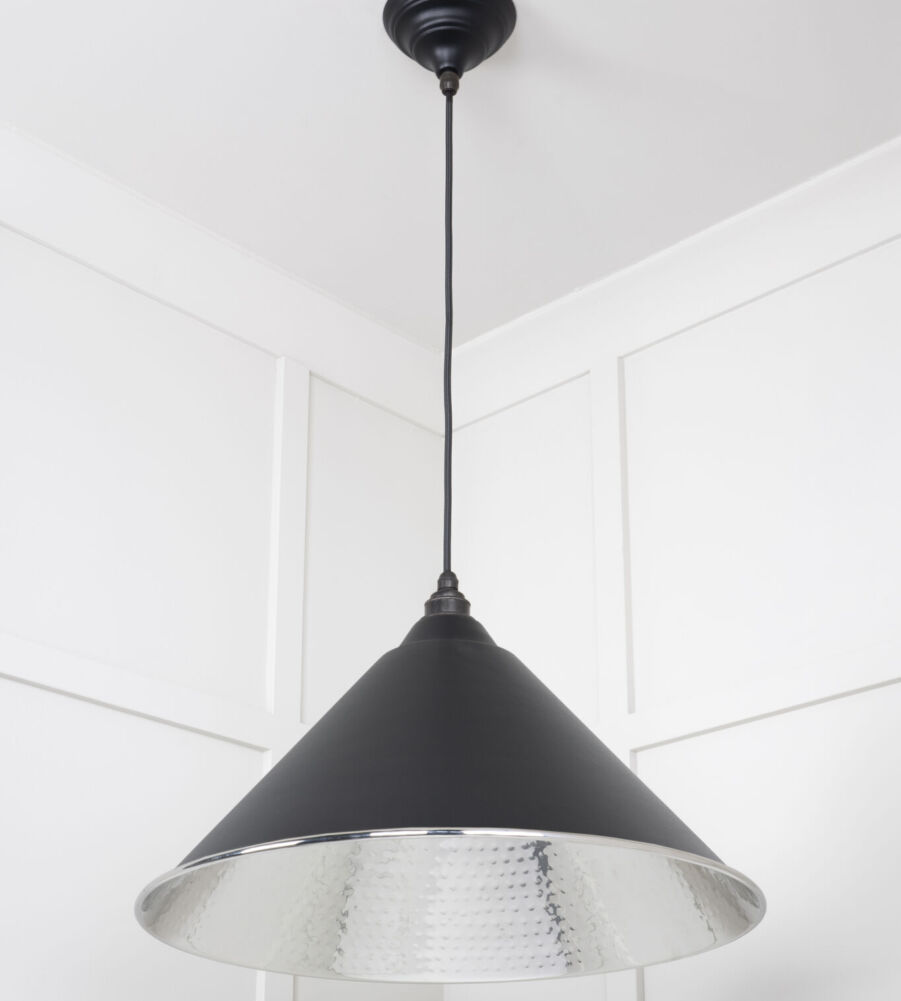 From The Anvil Hammered Nickel Hockley Pendant in Elan Black - Image 4
