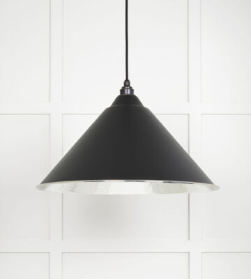 From The Anvil Hammered Nickel Hockley Pendant In Elan Black