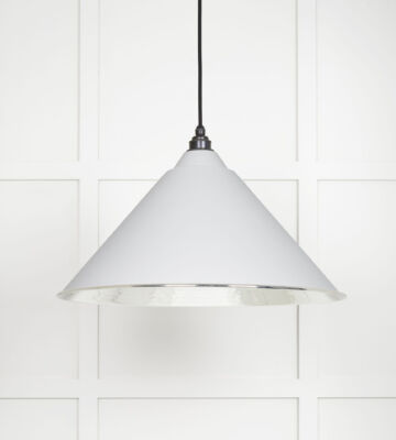 From The Anvil Hammered Nickel Hockley Pendant In Flock