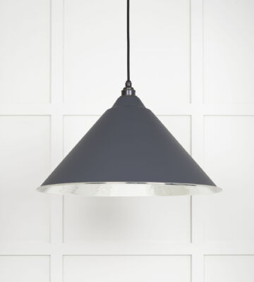 From The Anvil Hammered Nickel Hockley Pendant in Slate