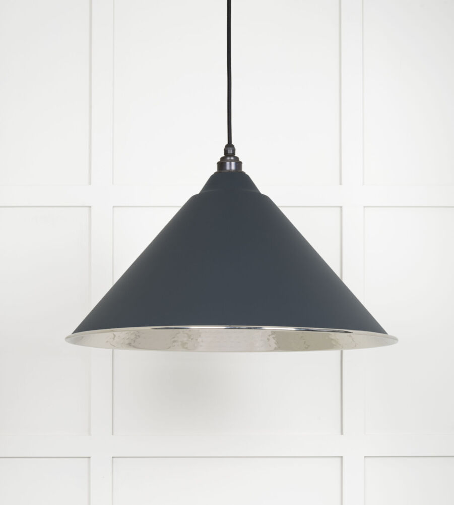 From The Anvil Hammered Nickel Hockley Pendant in Soot - Image 3