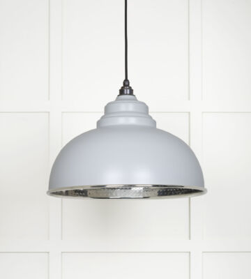 From The Anvil Hammered Nickel Harborne Pendant In Birch