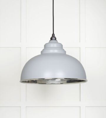 From The Anvil Hammered Nickel Harborne Pendant in Birch
