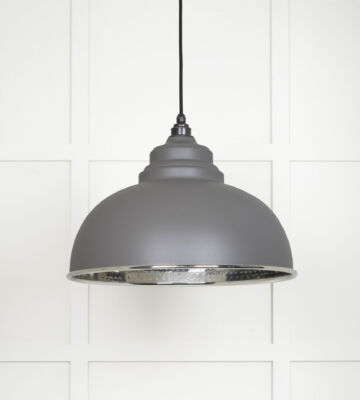 From The Anvil Hammered Nickel Harborne Pendant in Bluff